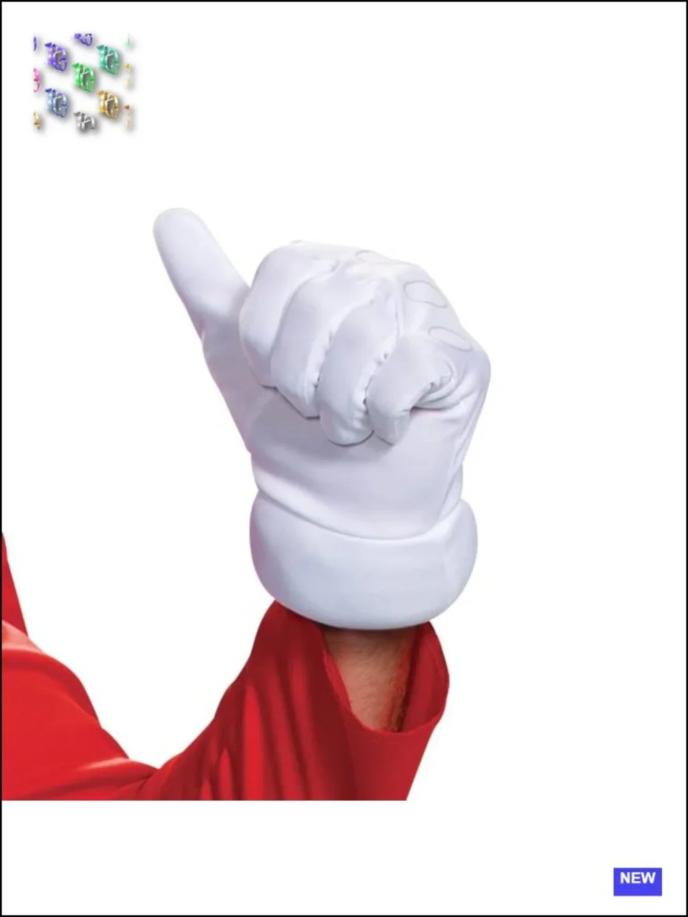 Official Super Mario Adult Costume Dress Gloves Hat Size S